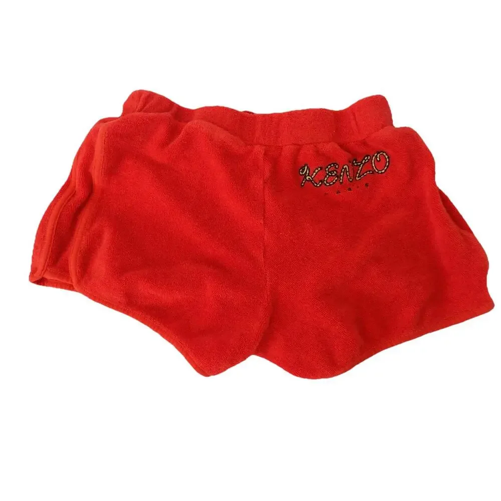 Kenzo kids shorts orange terry cloth girls size 10